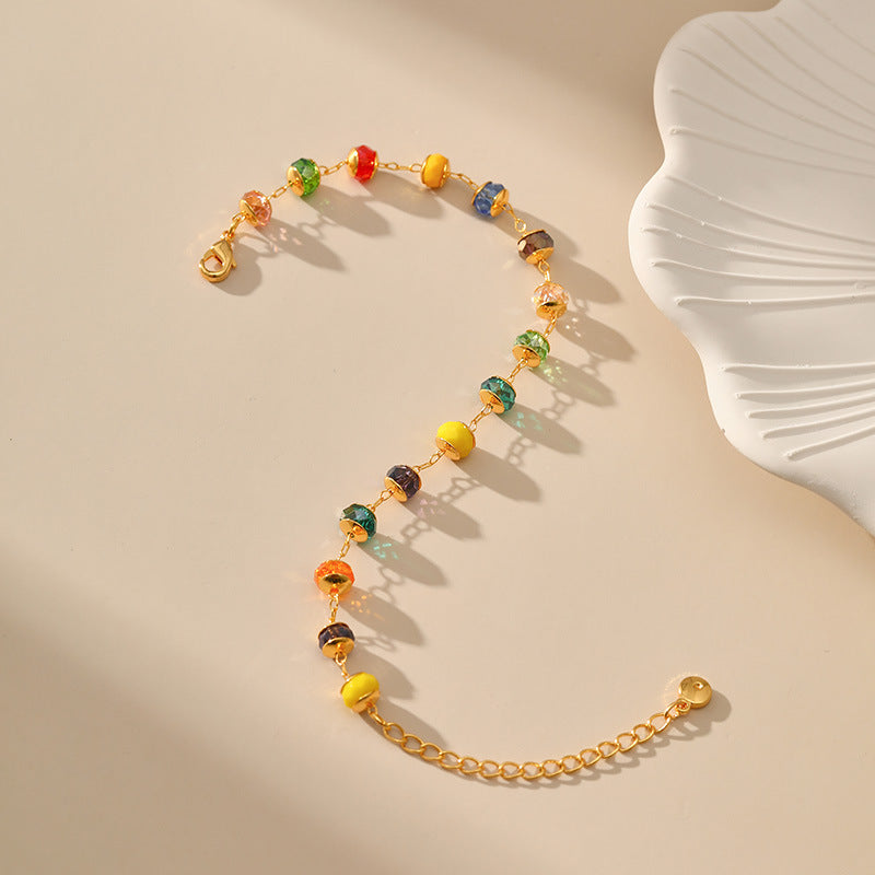 Wholesale Colorful Beaded Gold Plated Bracelet